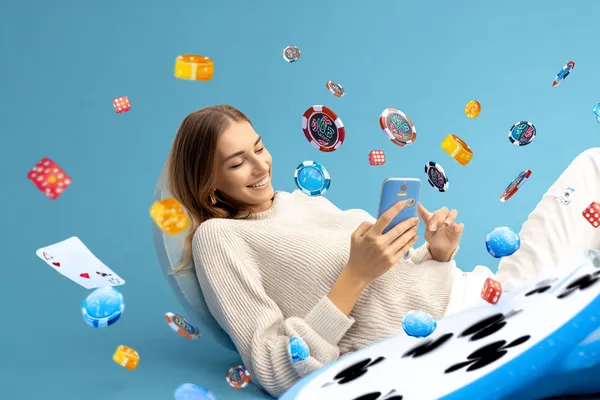 A woman in a luxurious green gown next to an ornate roulette wheel, capturing the upscale casino mood of B86BET.